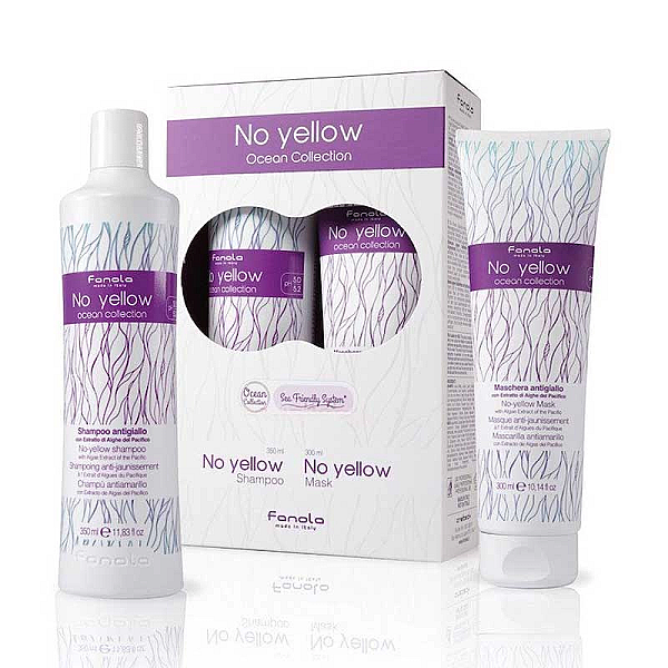 Set sampon si masca de par pentru neutralizarea tonurilor de galben no yellow ocean collection
