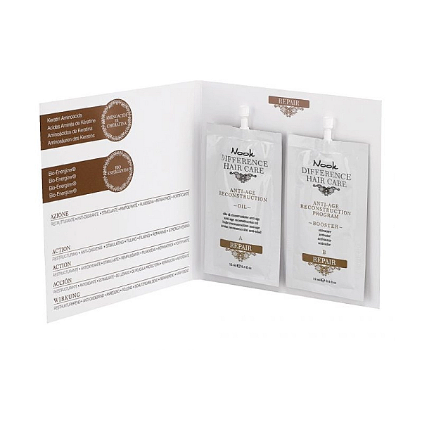 Kit reconstructie difference hair care repair reconstruction ulei + booster  12ml+12ml