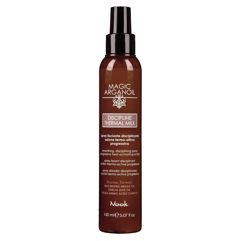 Spray pentru netezirea parului cu protectie termica magic argan oil discipline thermal milk 