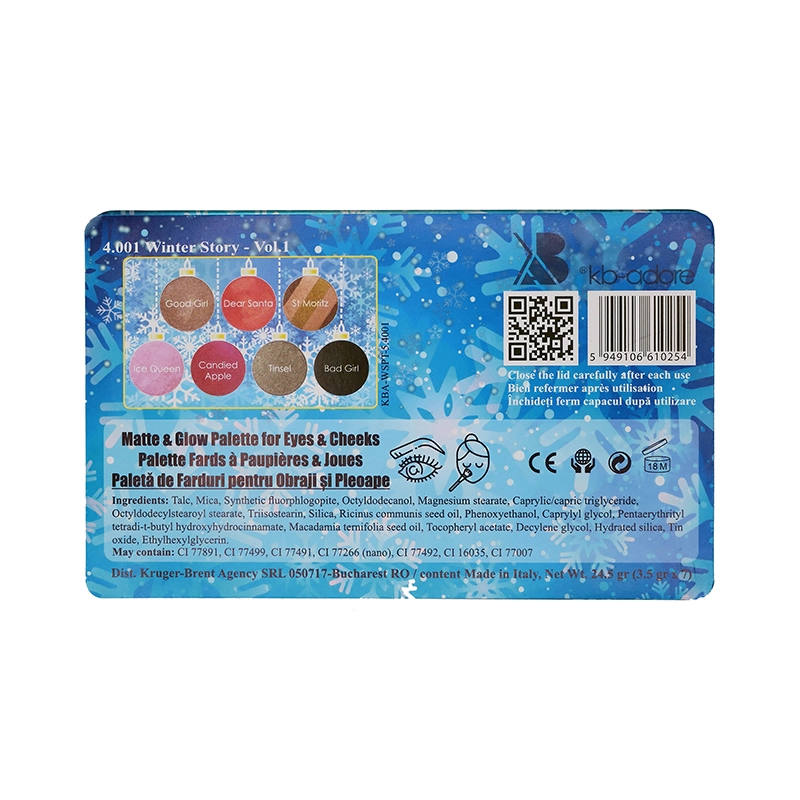 Paleta 7 farduri pentru ochi si fata glow palette winter story
