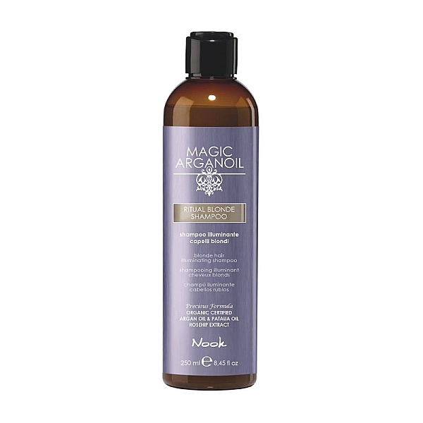 Sampon neutralizator magic argan oil ritual blonde illuminating shampoo