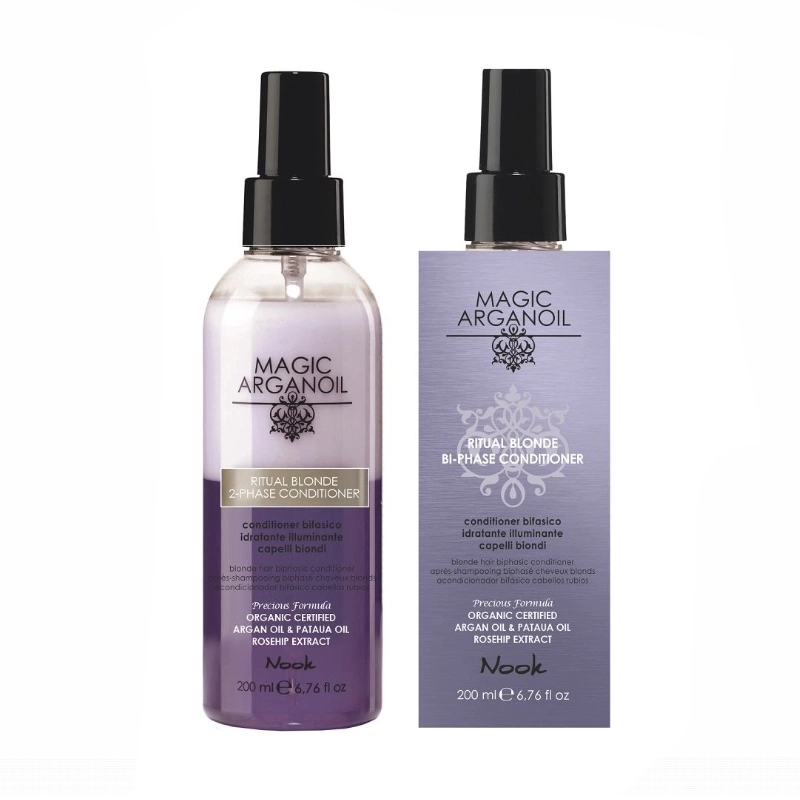 Balsam iluminant fara clatire magic argan oil ritual blonde 2-phase conditioner