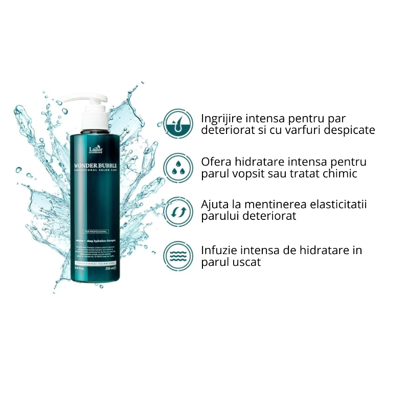 Sampon pentru netezire si hidratare intensa a parului wonder bubble 