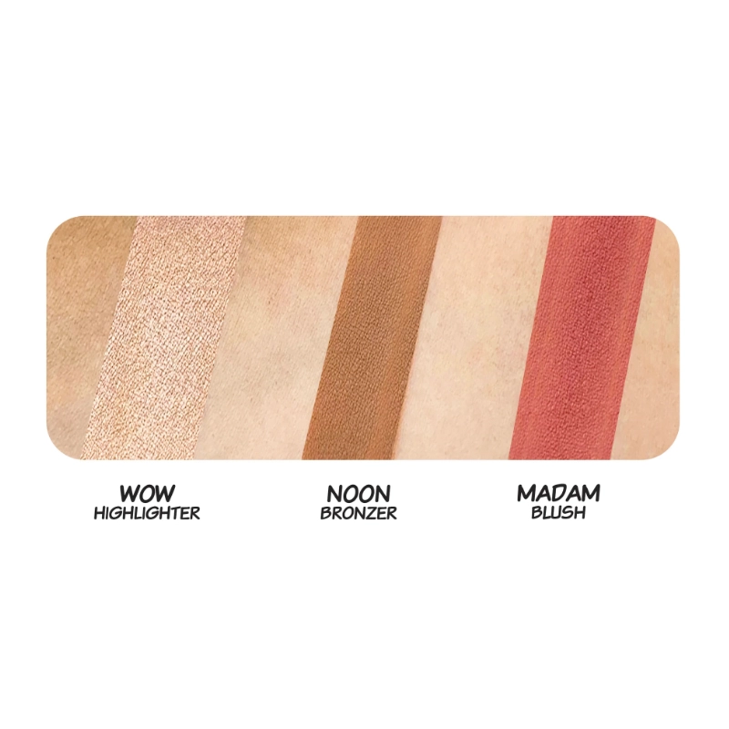 Paleta trio blush, bronzer si iluminator double crosser