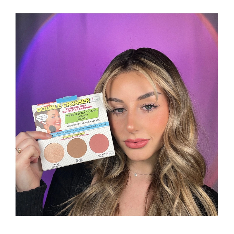 Paleta trio blush, bronzer si iluminator double crosser