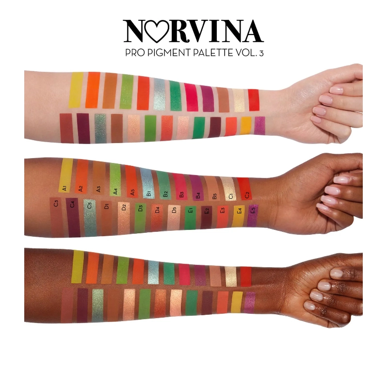Paleta de farduri norvina pro pigment palette vol 3 