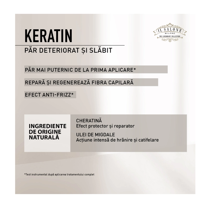 Masca cu keratina pentru par deteriorat il salone milano keratin