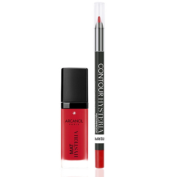 Kit hysteria lips duo ruj lichid + creion buze waterproof
