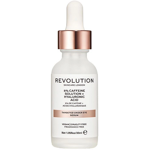 Ser pentru zona ochilor - targeted under eye serum - 5% caffeine solution + hyaluronic acid